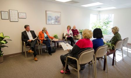 This is a clinic lobby room full of people